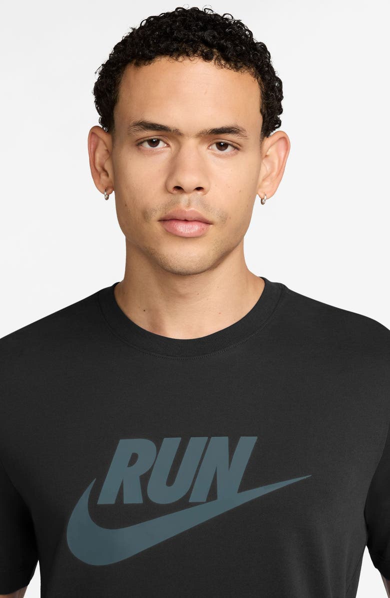 Nike Dri-FIT Running T-Shirt, Alternate, color, Black/ Mineral Slate