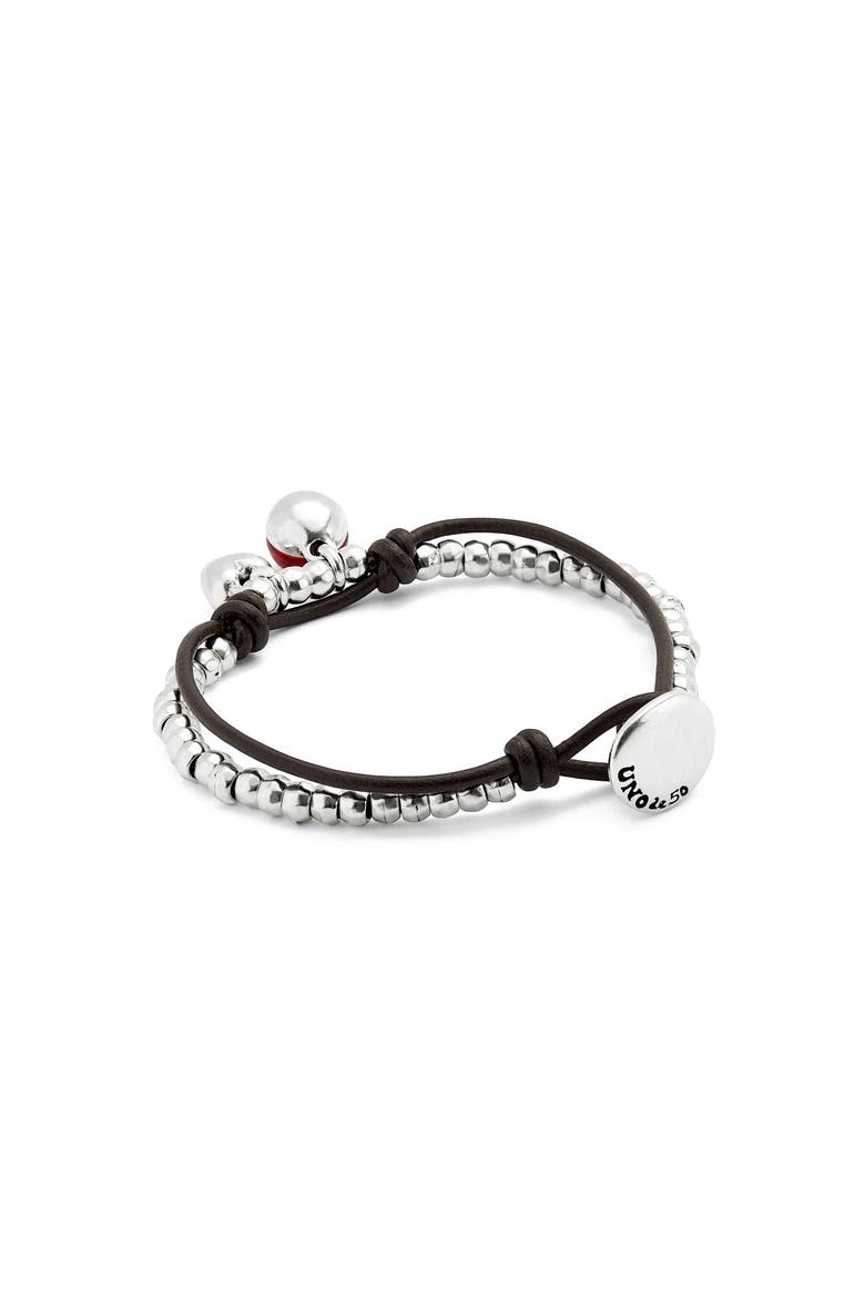Red Murano Bead Strap, Alternate, color, Silver