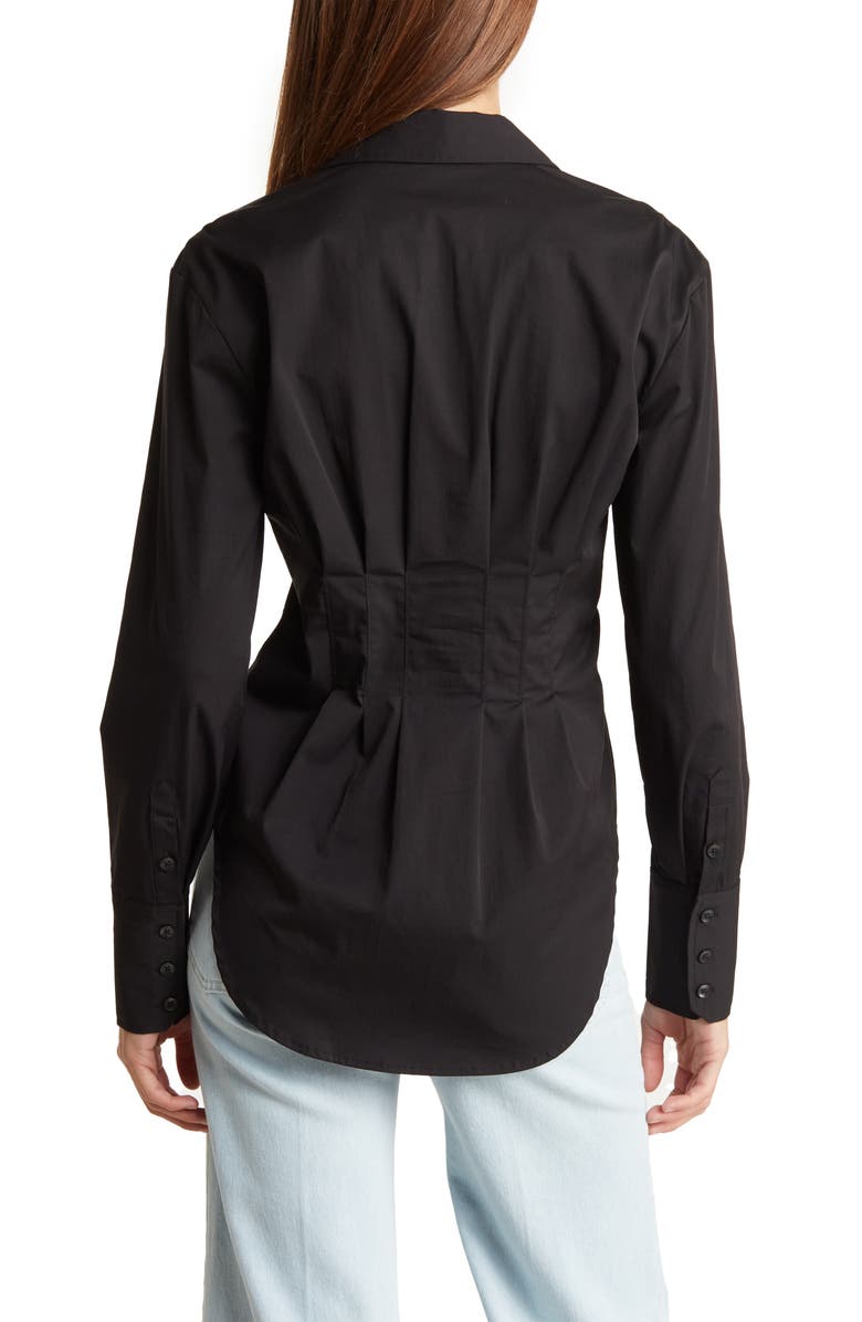 Good American Dart Waist Button-Up Shirt, Alternate, color,