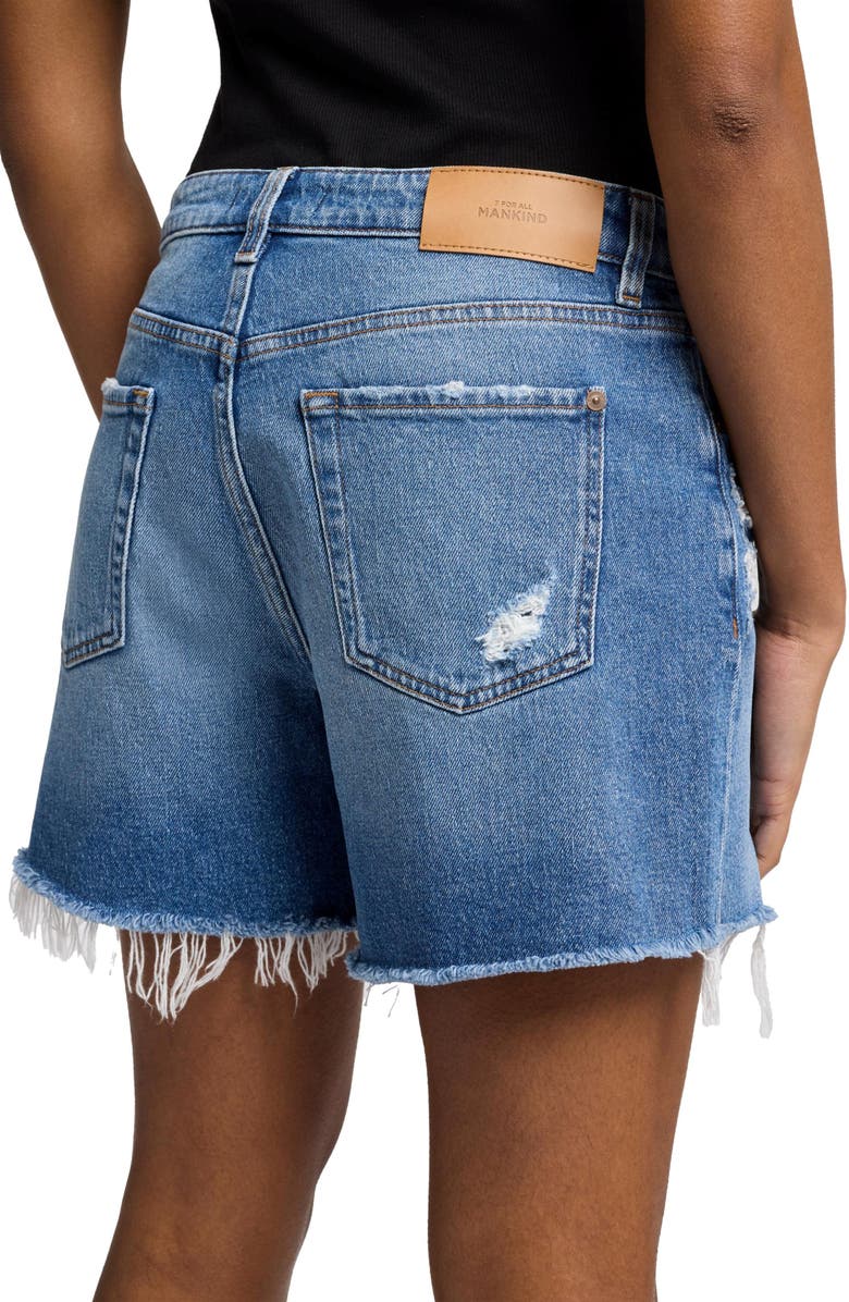 Seven Monroe High Waist Long Cutoff Denim Shorts, Alternate, color, Weekend
