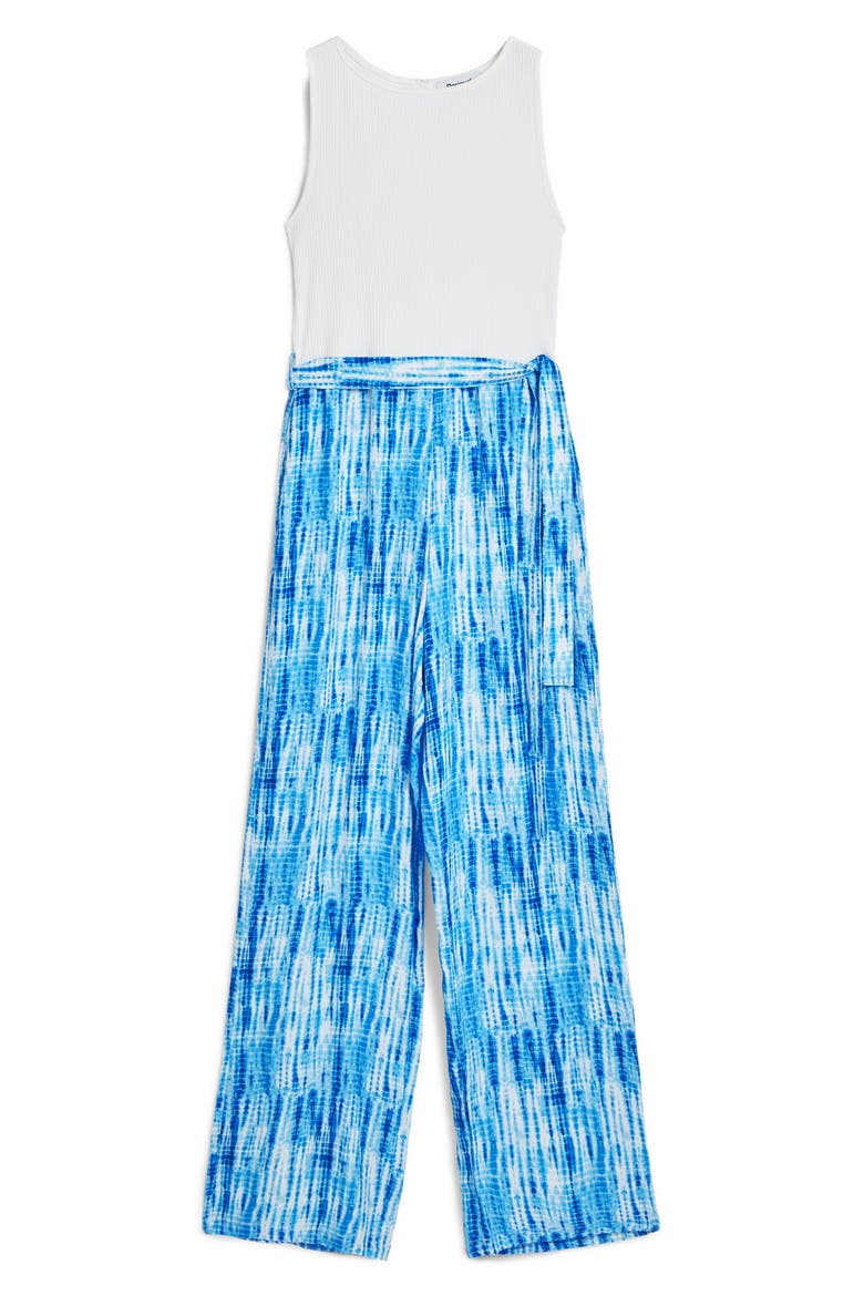 Tie Dye Print Wide Leg Pants, Alternate, color, BLUE