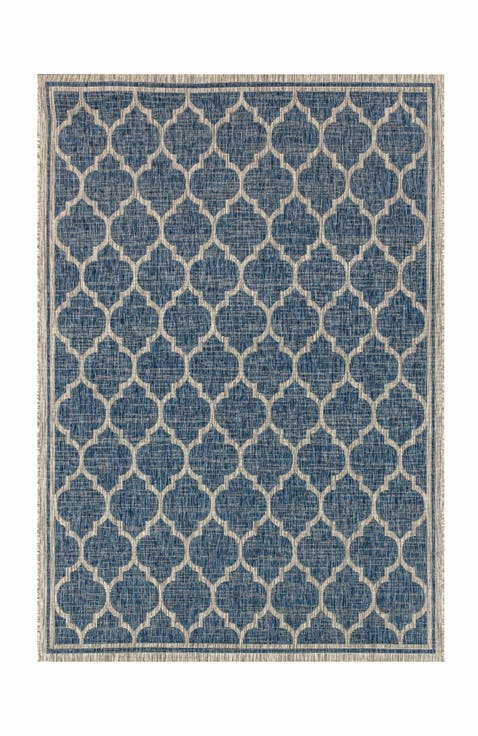 Trebol Moroccan Trellis Textured Weave Indoor/Outdoor Area Rug