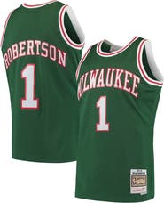 Mitchell & Ness Men's Mitchell & Ness Oscar Robertson Green Milwaukee Bucks 1971/72 Hardwood Classics Swingman Jersey