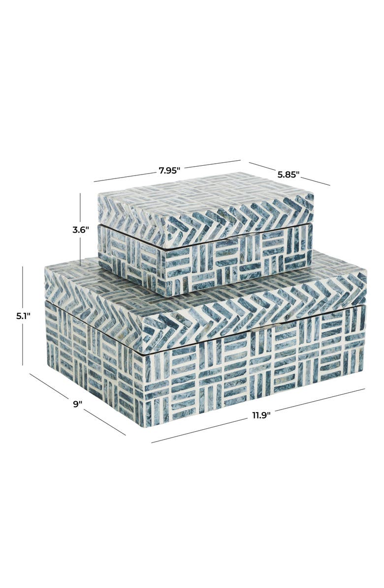UMA Contemporary Set of 2 Decorative Mother of Pearl Boxes, Alternate, color, 