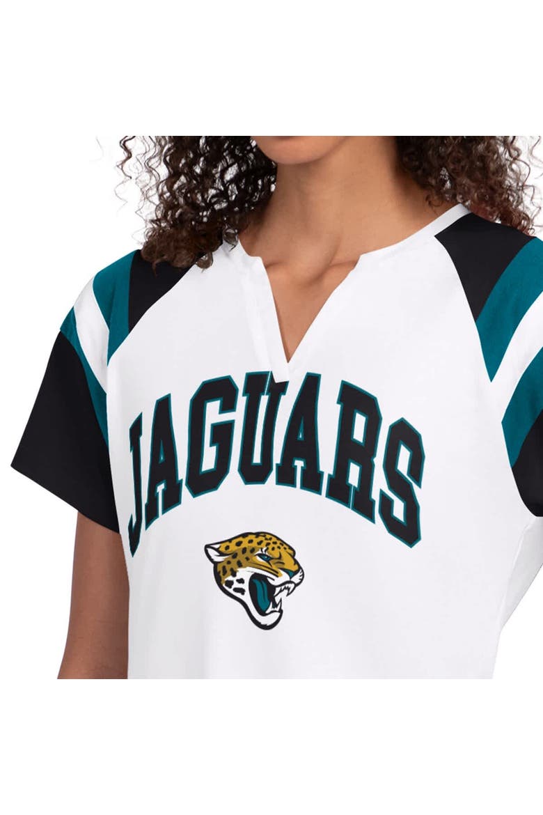 Women's Starter  White Jacksonville Jaguars Game On Notch Neck T-Shirt, Alternate, color, White