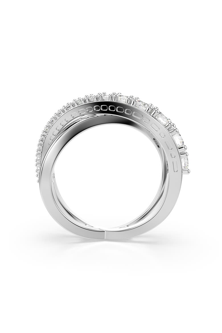 Hyperbola Crisscross Bangle, Alternate, color, SILVER/ WHITE