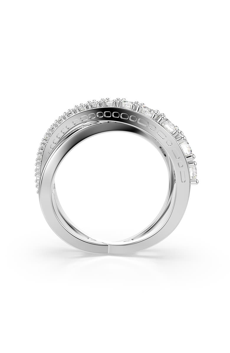 Swarovski Hyperbola Crisscross Bangle, Alternate, color, Silver/ White