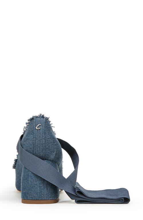 Circus Ny By Sam Edelman Della Lace-up Block-heel Ballet Pumps In Stone Wash Blue