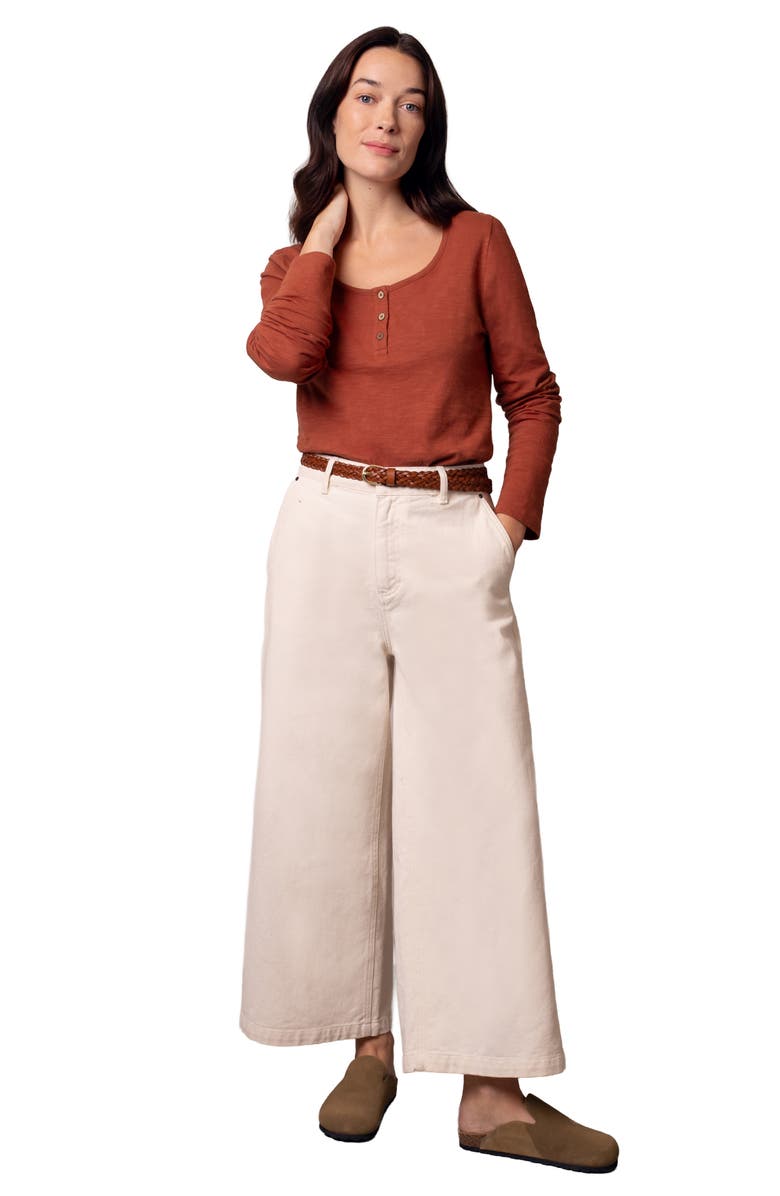 Celtic & Co. Henley Long-Sleeved Scoop Neck Top, Alternate, color, Burnt Henna