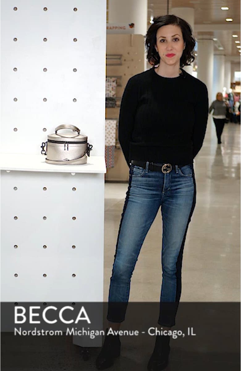 Trail Colorblock Metallic Leather Crossbody Bag, sales video thumbnail