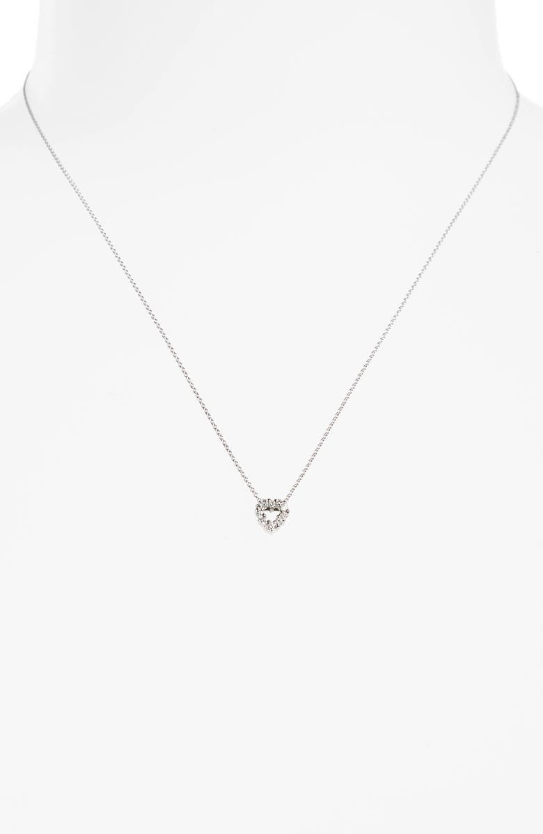 Roberto Coin 'Tiny Treasures' Diamond Heart Pendant Necklace, Alternate, color, White