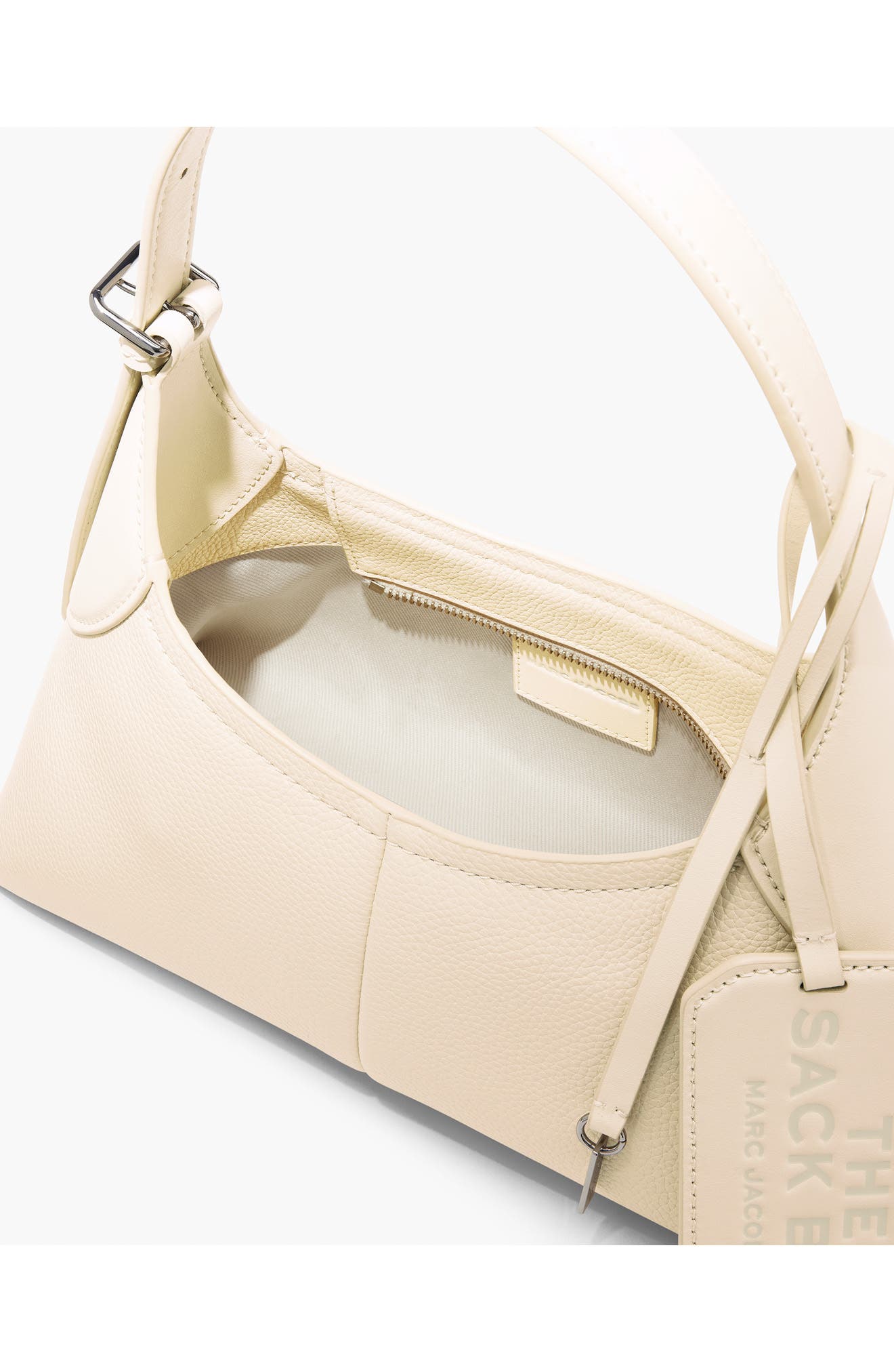 Small Belted The Sack Bag Leather Hobo, Alternate, color, CLOUD WHITE