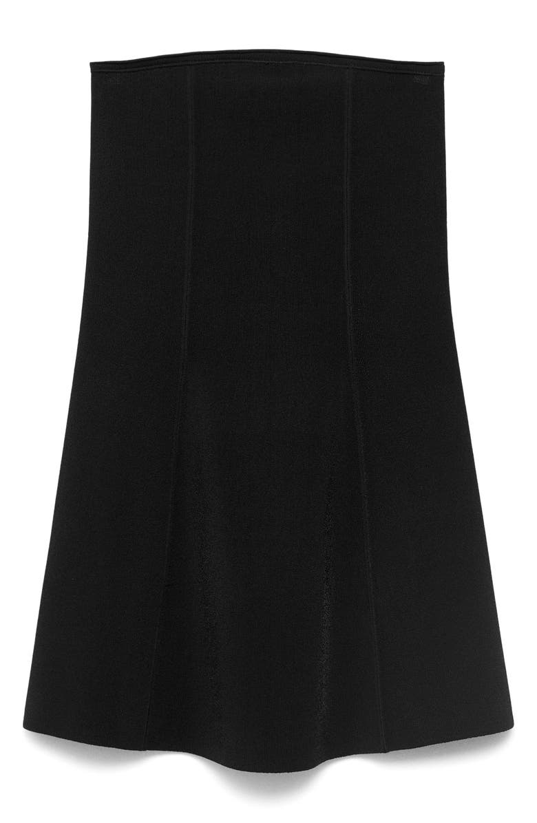 MANGO Strapless Rib Top, Alternate, color, Black