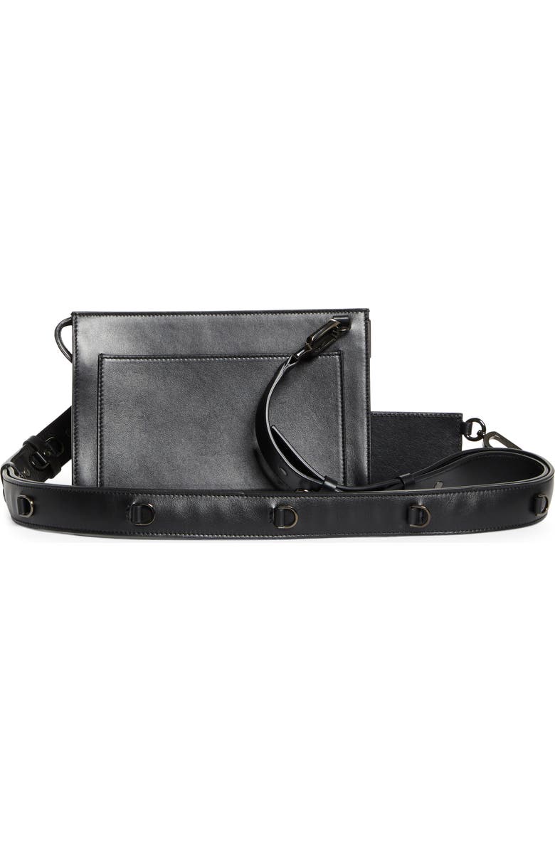 Christian Louboutin Mini Stoic Calfskin Leather Crossbody Bag, Alternate, color, Black