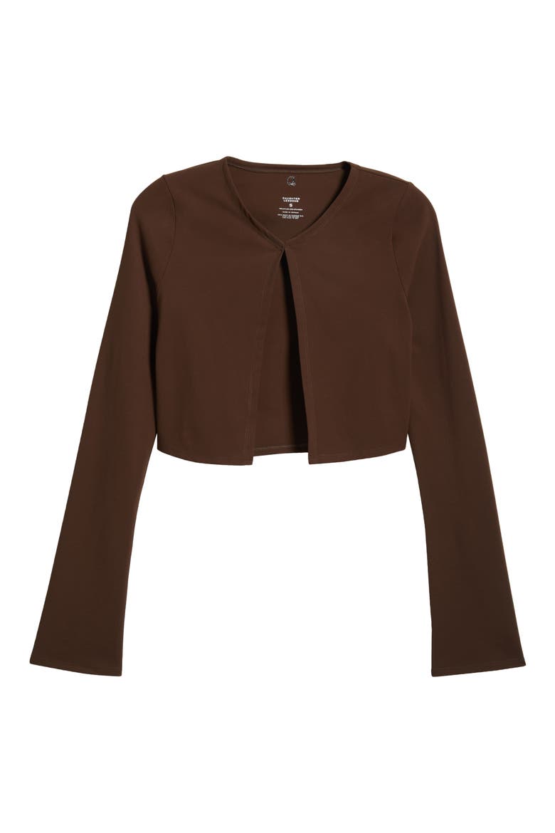 Katy Crop Bolero, Alternate, color, BROWN