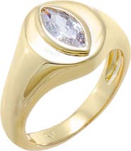 BY ADINA EDEN CZ Marquise Signet Pinky Ring