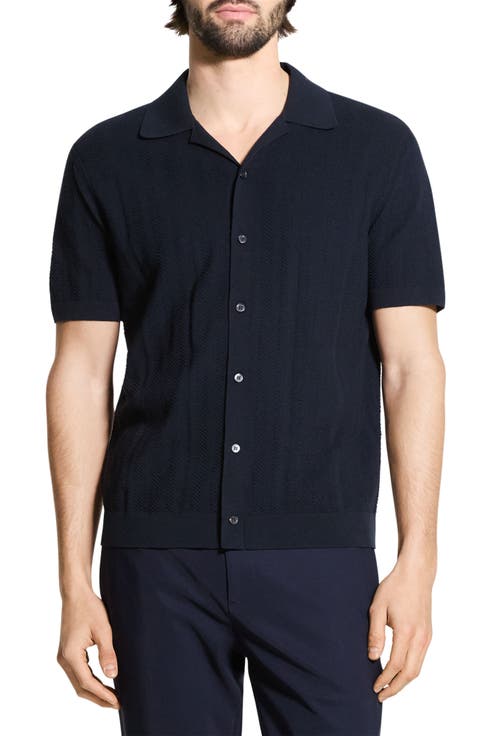 Chevron Knit Camp Shirt