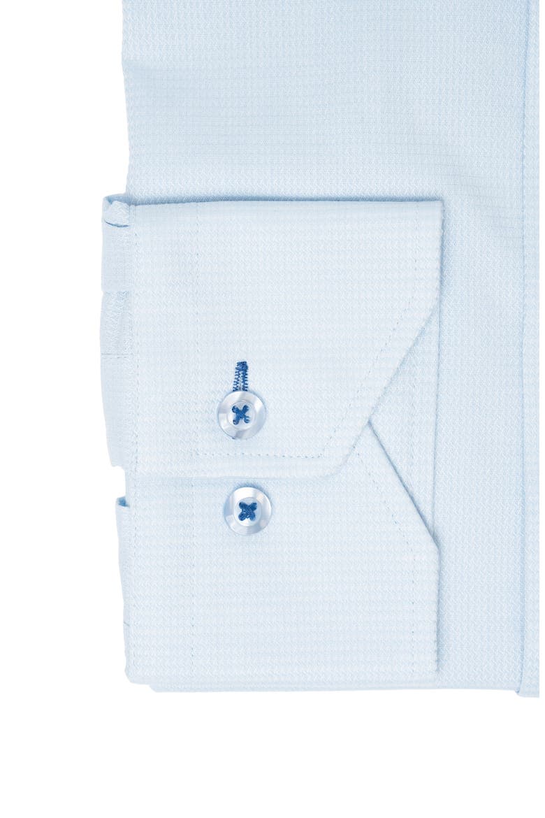 Solid Textured Trim Fit Dress Shirt, Alternate, color, BLUE