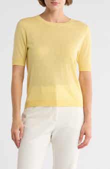 JASON WU Short Sleeve Wool Blend Sweater
