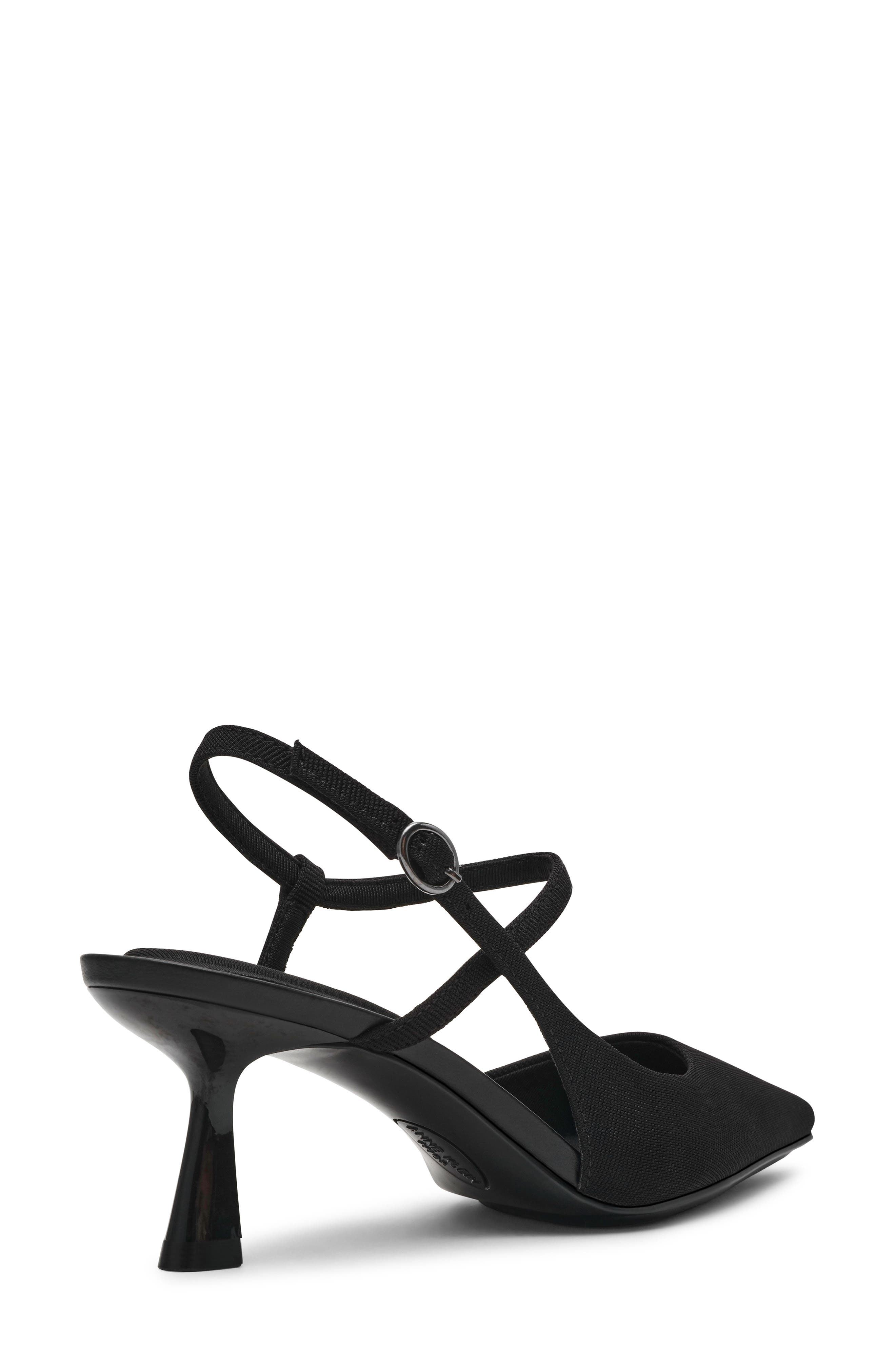 Anne Klein Cosmo Ankle Strap Pump, Alternate, color, Black Stretch