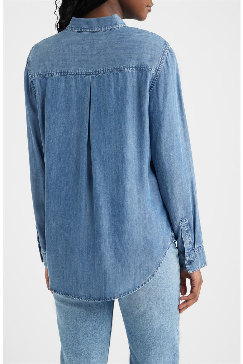 Ingrid Floral Embroidered Chambray Button-Up Shirt, Alternate, color, FLEUR EMBROIDERY