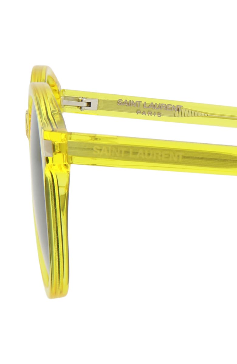 Saint Laurent 50mm Round Sunglasses, Alternate, color, Yellow Black