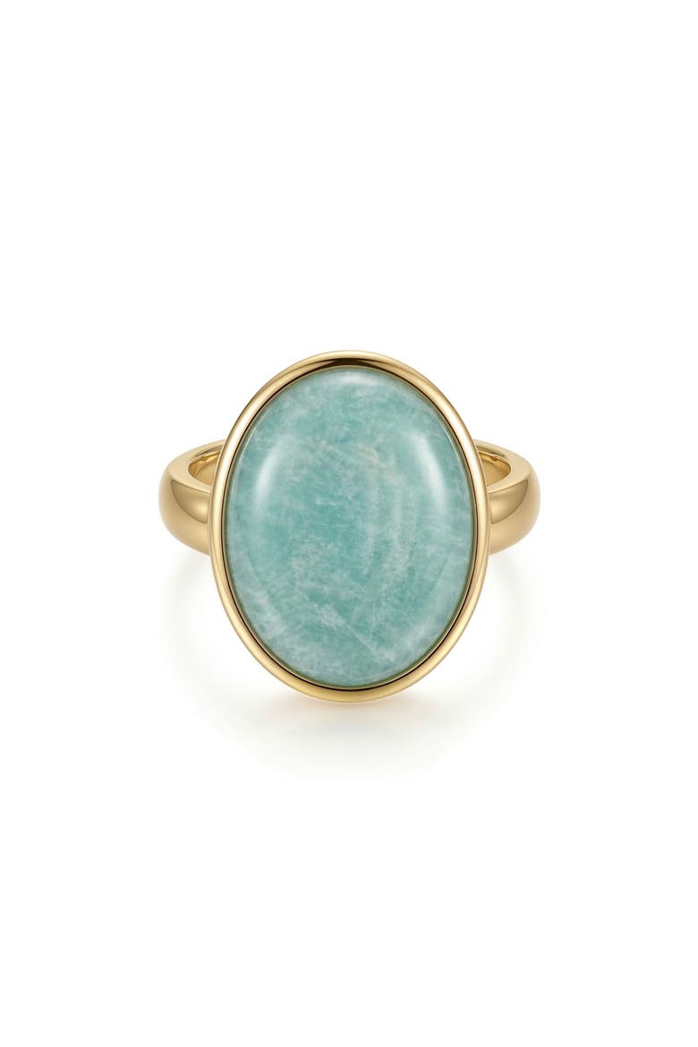 Amazonite Statement Ring, Alternate, color, BLUE/ GOLD