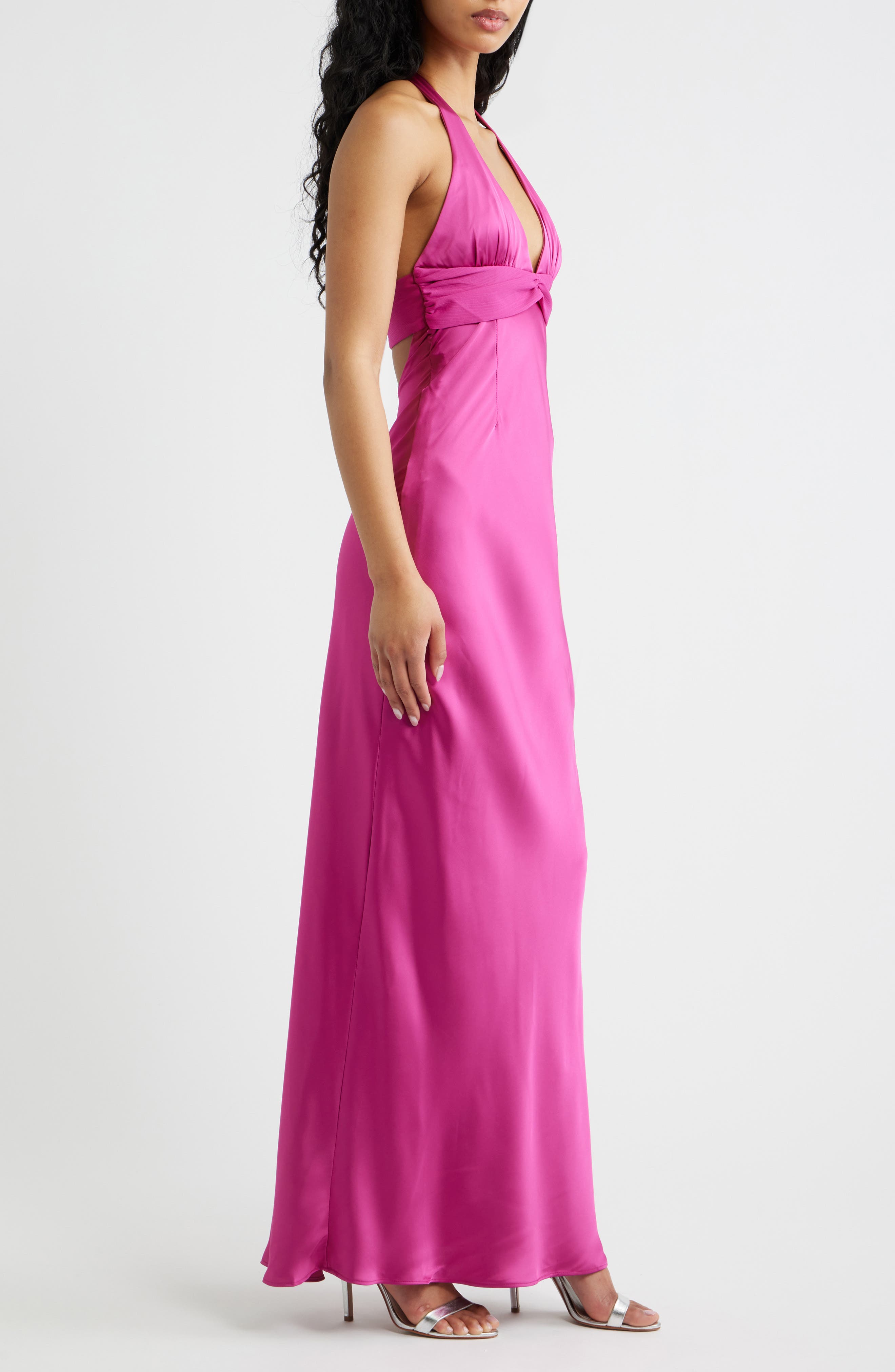 odyssa halter maxi dress magenta Odyssa Halter Maxi Dress Purple Princess Polly
