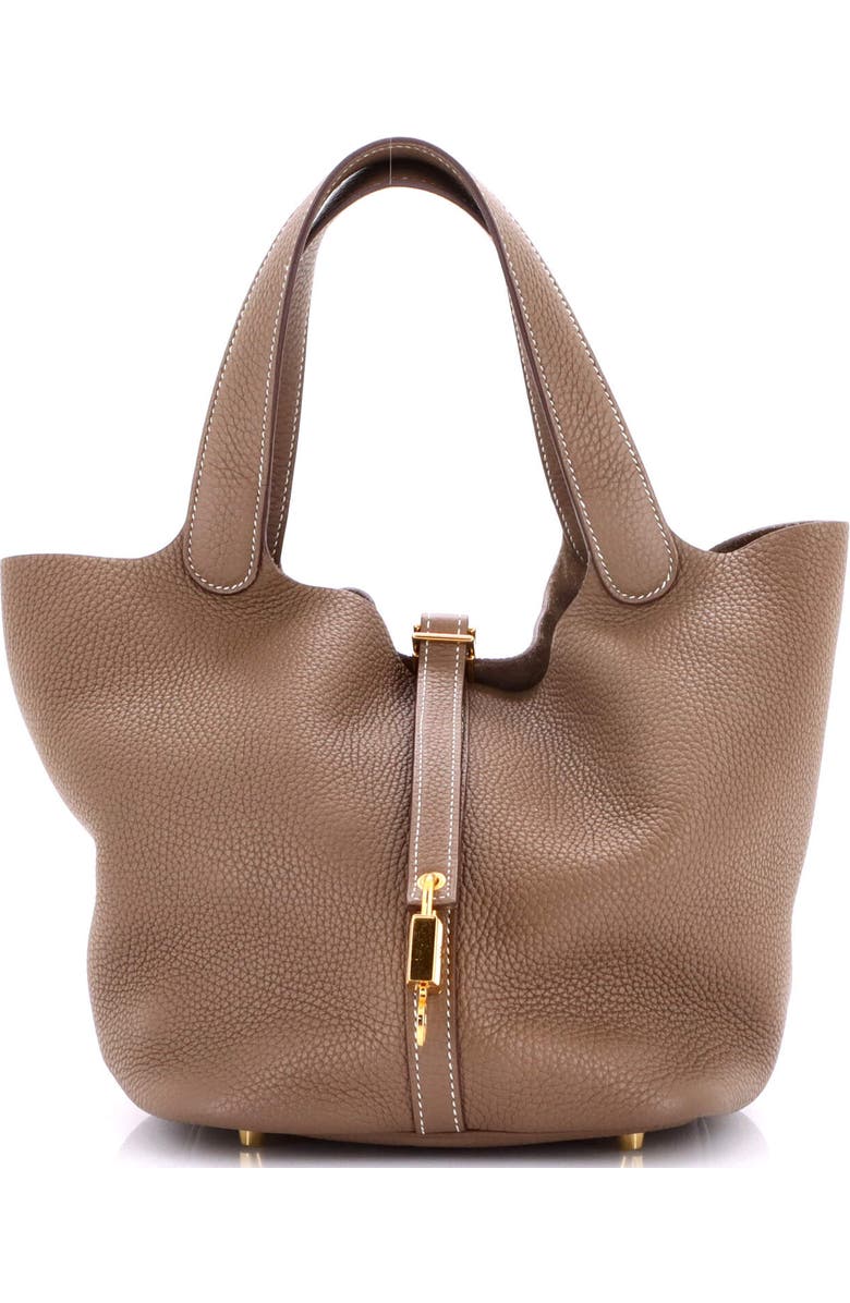 Pre-Owned Hermes Picotin Lock Bag Clemence MM, Main, color, Etoupe