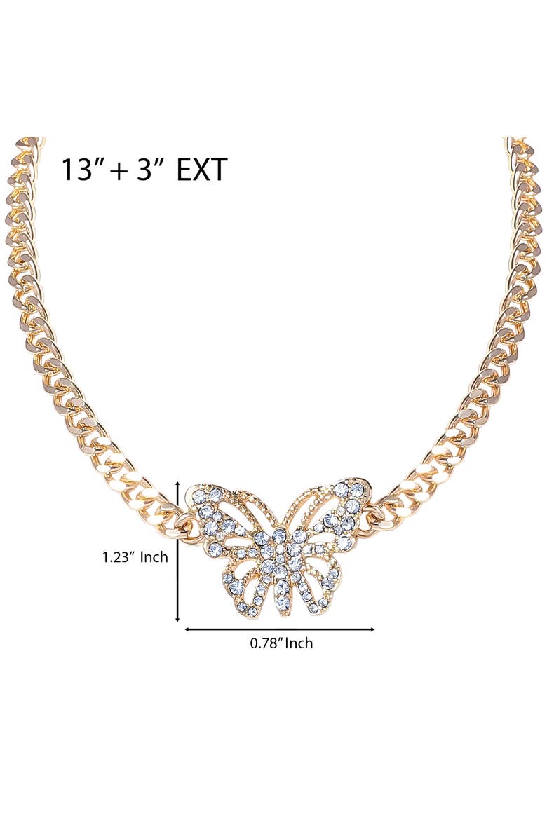 Butterfly Pendant Chain Necklace, Alternate, color, Gold