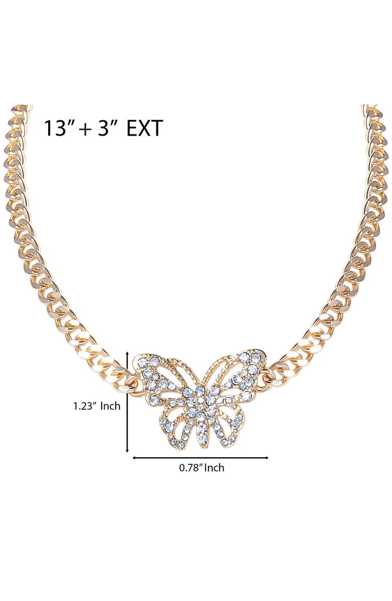 Jessica Simpson Butterfly Pendant Chain Necklace, Alternate, color, Gold