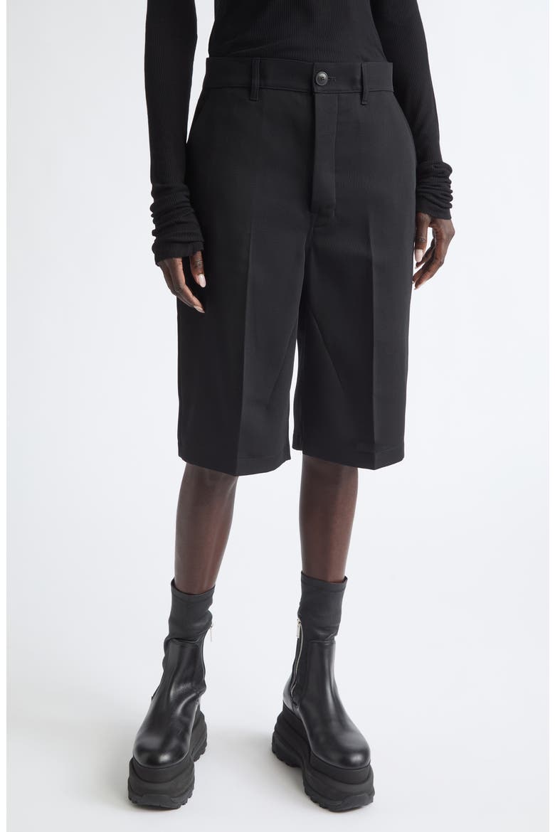 Wool Work Shorts, Main, color, BLACK