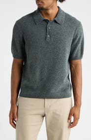 Open Edit Ribbed Chenille Polo Sweater