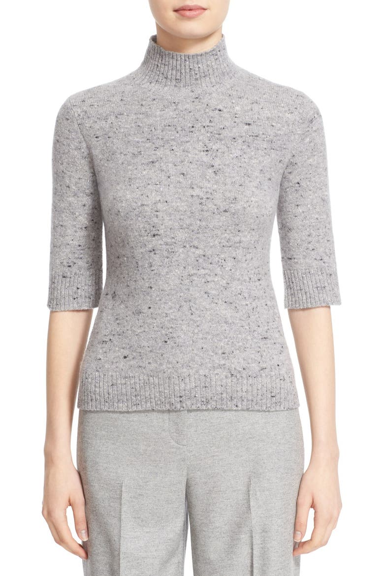 Nordstrom and Caroline Issa Cashmere & Merino Wool Mock Neck Pullover, Main, color, LIGHT HEATHER GREY