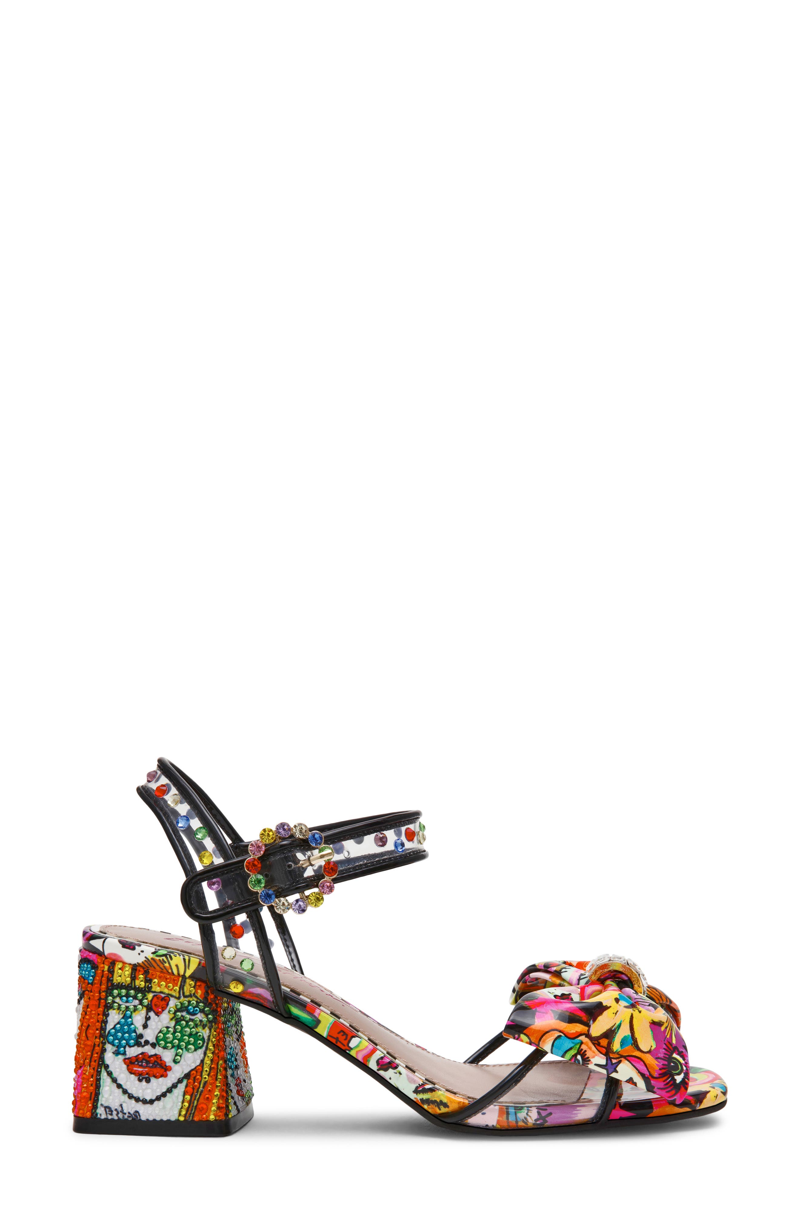 Betsey Johnson Ardell Crystal Embellished Ankle Strap Sandal, Alternate, color, Bright Multi