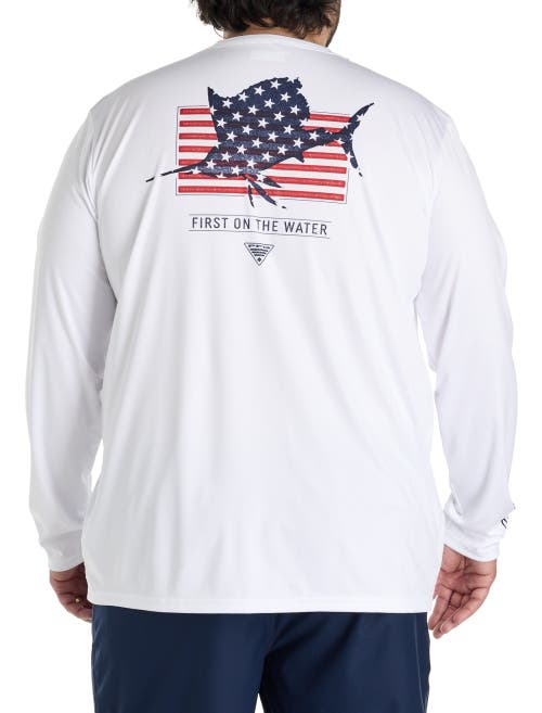 Columbia Big & Tall Pfg Terminal Tackle Fins And Stripes Long-sleeve T-shirt