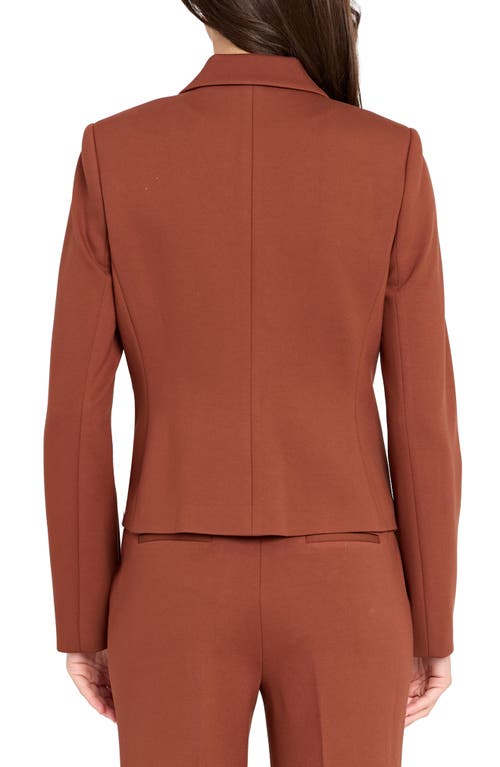 Tahari Asl Three-button Ponte Blazer In Brown