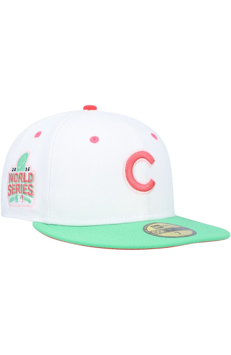 New Era Men's New Era White/Green Chicago Cubs  Watermelon Lolli 59FIFTY Fitted Hat, Main, color, 