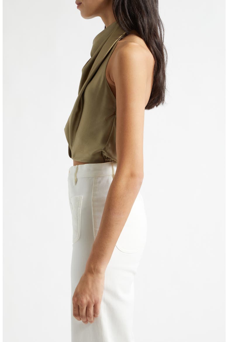 Libbie Crop Stretch Silk Halter Top, Alternate, color, SAFARI