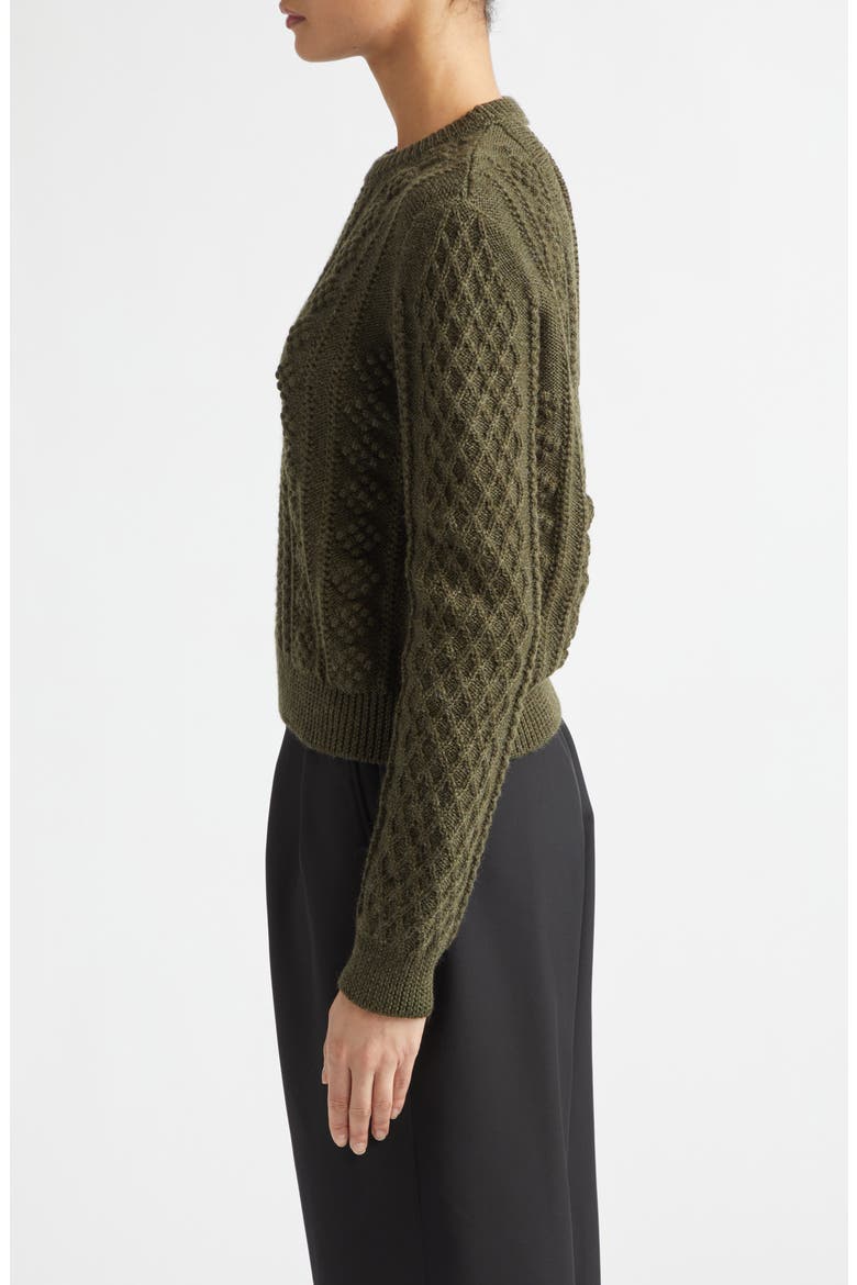 Back Slit Wool Sweater, Alternate, color, THYME GREEN