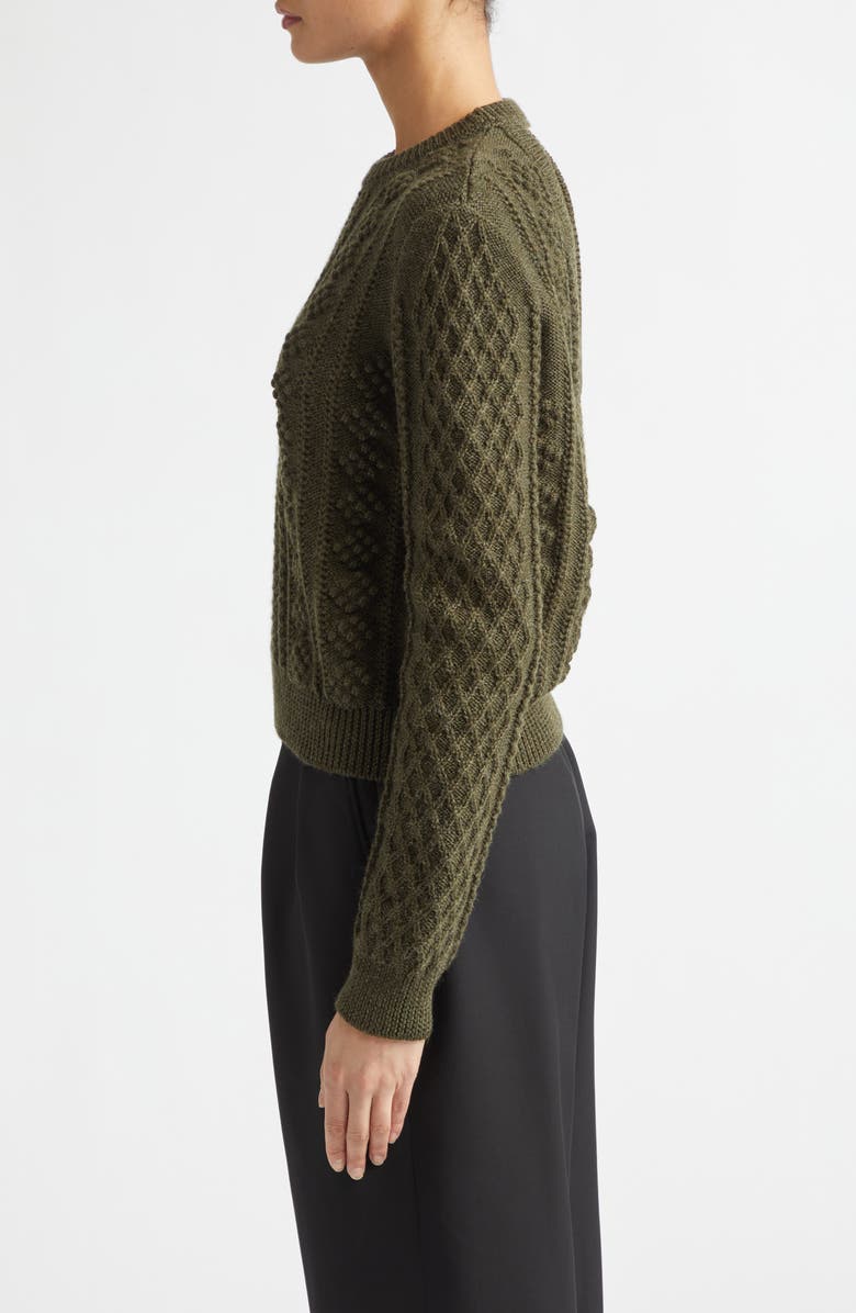 Jil Sander Back Slit Wool Sweater, Alternate, color, Thyme Green