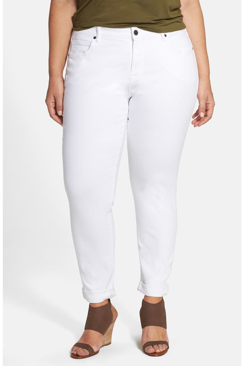 'Glory' Stretch Boyfriend Slim Jeans, Main, color, OPTIC WHITE