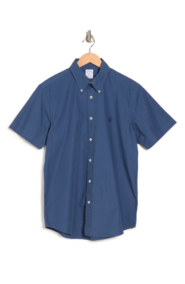 Brooks Brothers Washed Short Sleeve Regent Fit Shirt, Alternate, color, 
