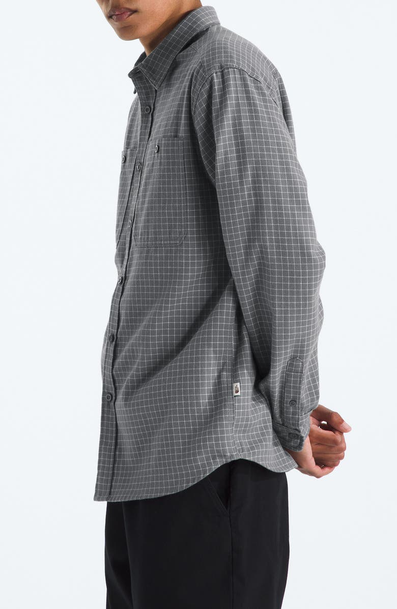 The North Face Arroyo Plaid Cotton Flannel Button-Up Shirt, Alternate, color, Smoked Pearl Grid Plaid
