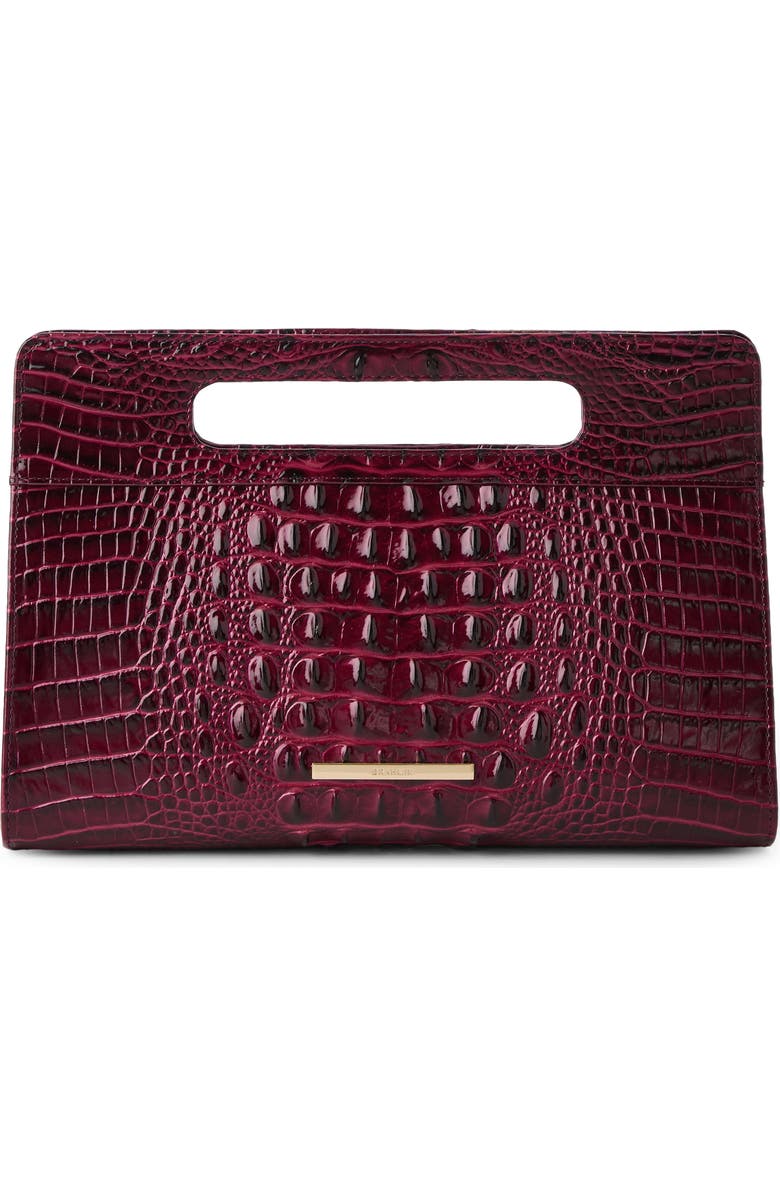 Brahmin Ravina Croc Embossed Leather Clutch, Main, color,