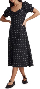 Madewell Sweetheart Puff Sleeve Midi Dress