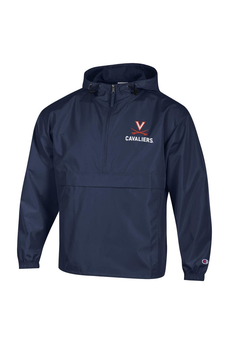 Men's Champion Navy Virginia Cavaliers Delay Packable Half-Zip Jacket, Alternate, color, Navy