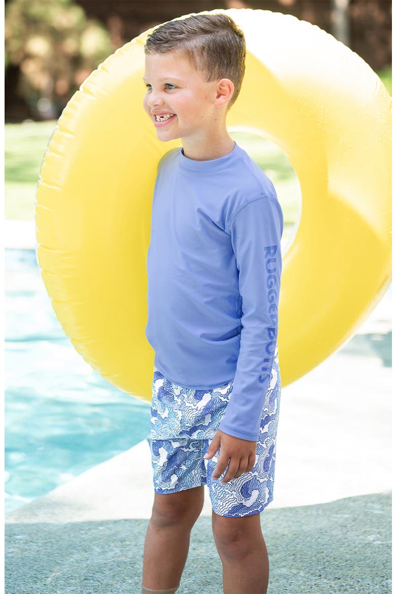 Ocean Long Sleeve Two-Piece Rashguard Swimsuit, Alternate, color, PERIWINKLE