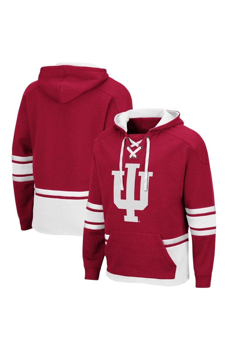 COLOSSEUM Men's Colosseum Crimson Indiana Hoosiers Lace Up 3.0 Pullover Hoodie, Main, color, 