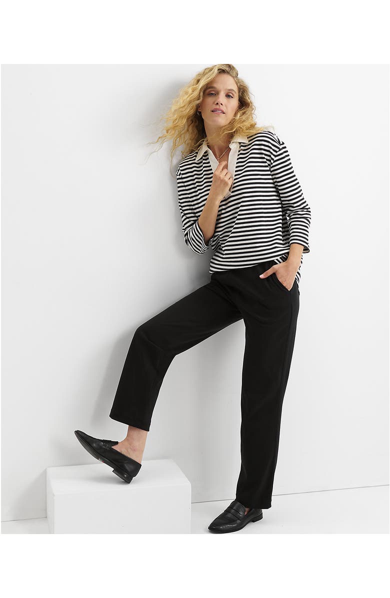 Lands' End Sport Knit High Rise Pants, Alternate, color, Black